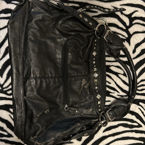 Black studded hobo style purse - Picture 12 of 12